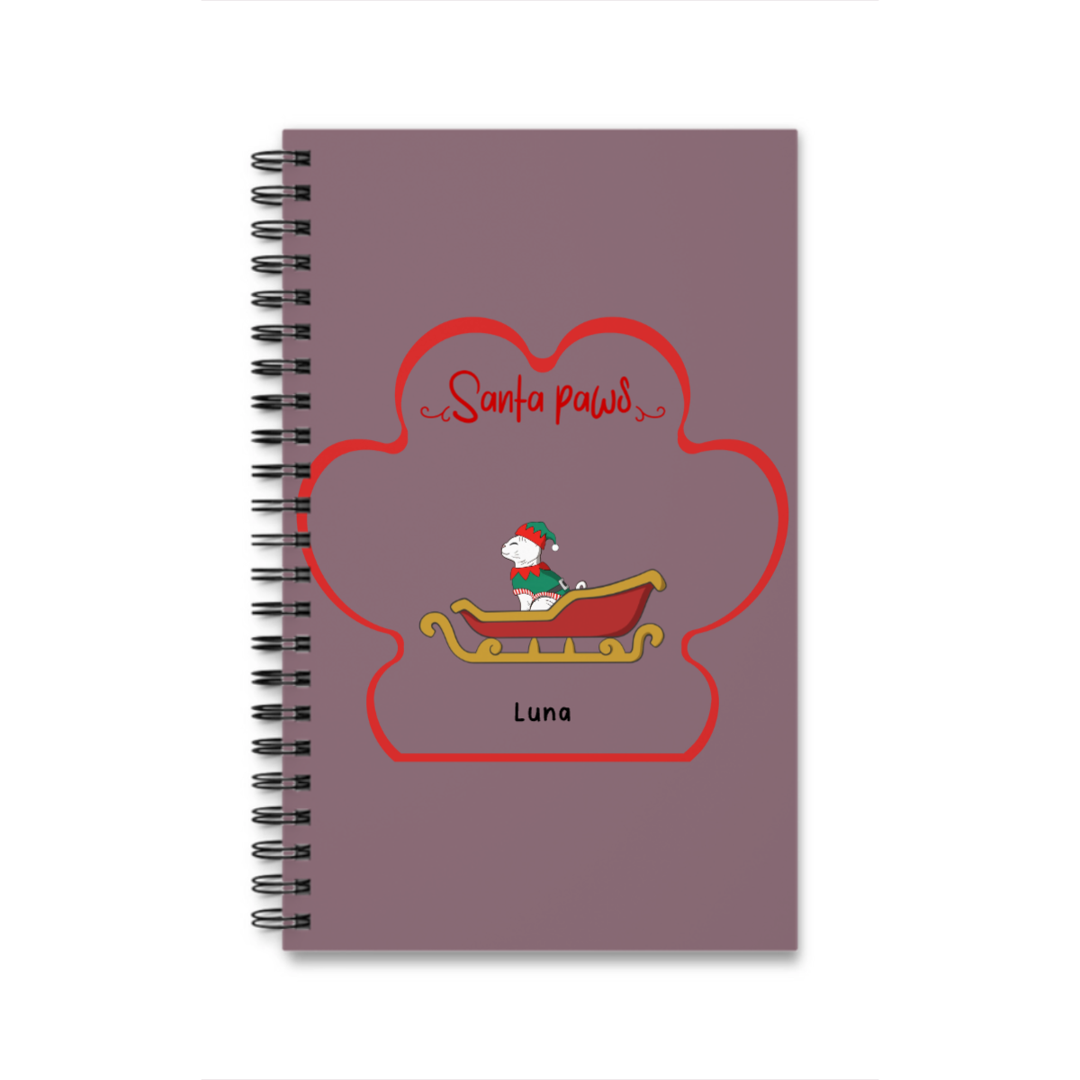 Weihnachtspfoten Spiralnotizbuch