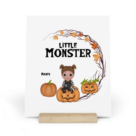 Kleines Monster Halloween Galerietafel mit Ständer