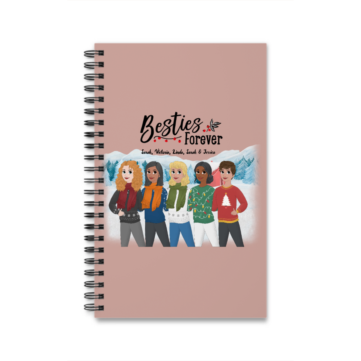 Besties Forever Weihnacht Spiralnotizbuch