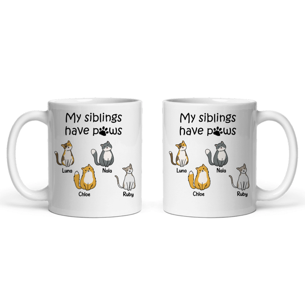 Meine Geschwister haben Pfoten Keramiktasse