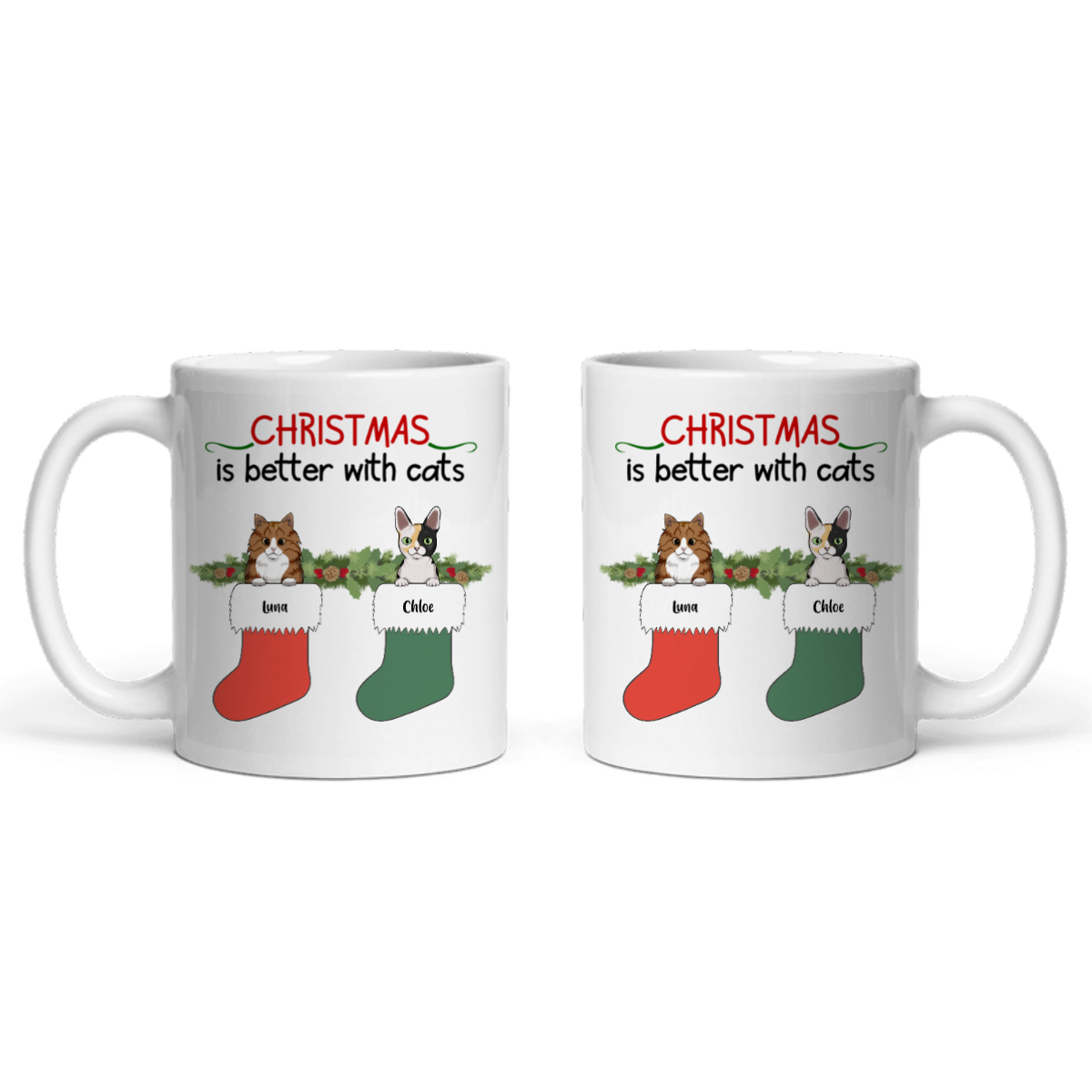 Weihnachten ist schöner mit Katzen Keramiktasse