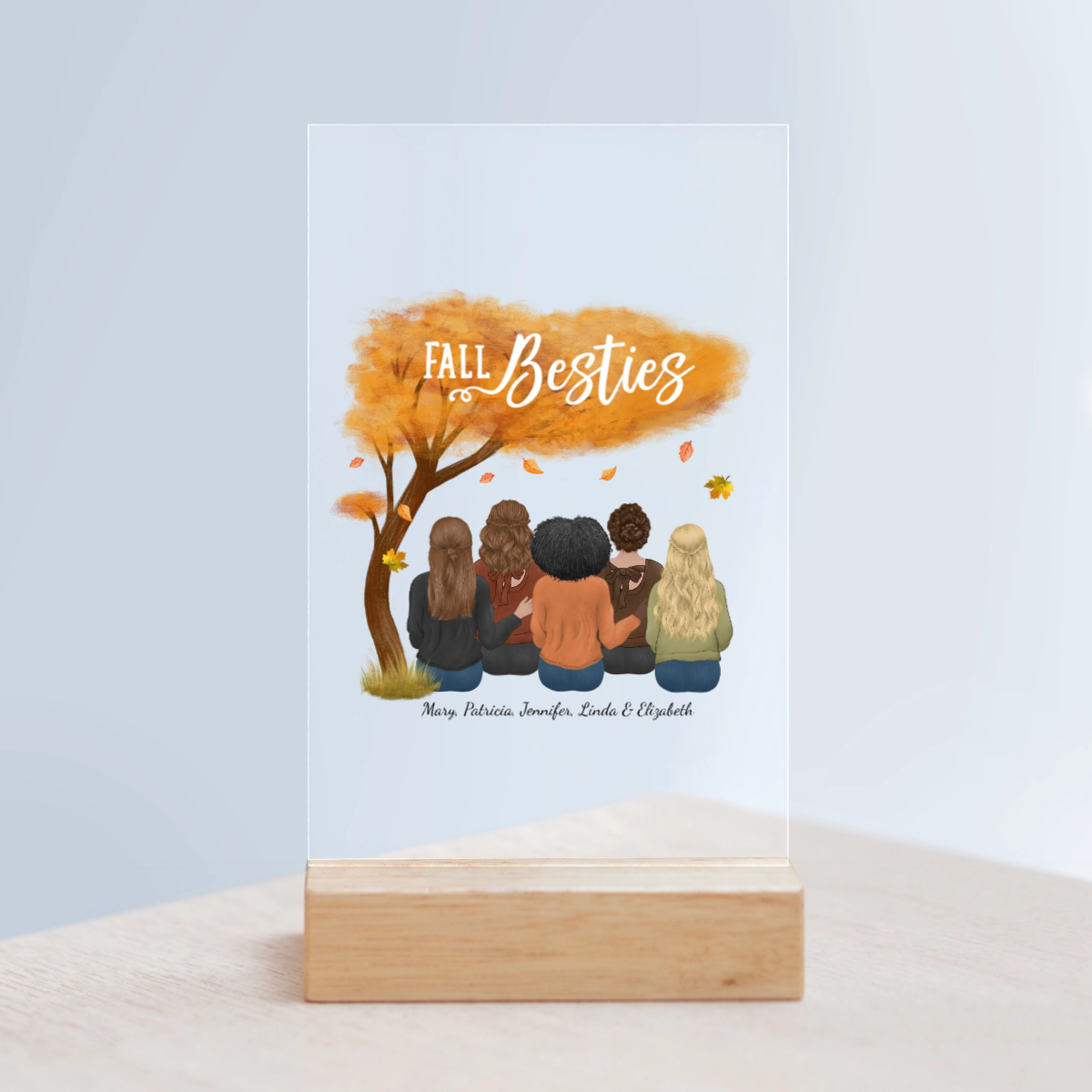 Herbst Besties Acrylschild mit Holzständer