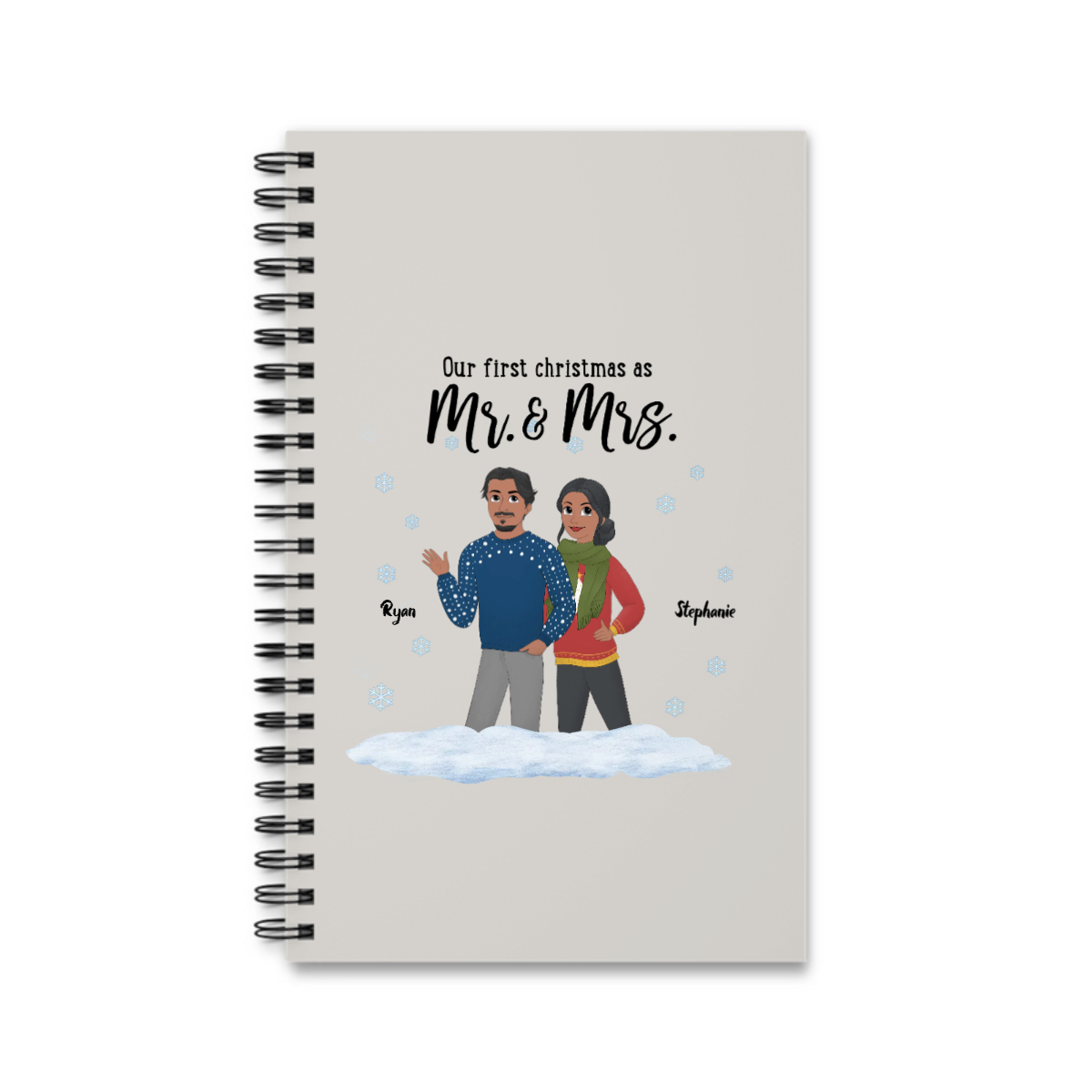 Unser erstes Weihnachten als Ms and Mrs Spiralnotizbuch