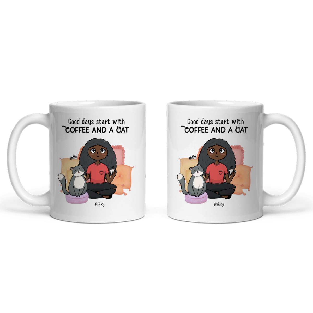 Gute Tage beginnen mit Kaffee und Katzen Keramiktasse