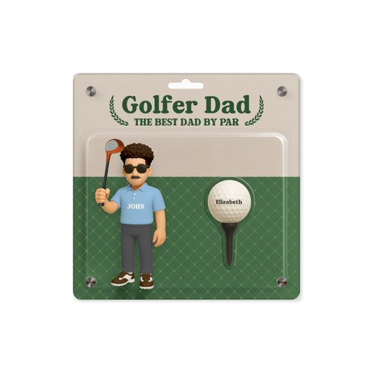 Golfer Papa Acryl Wandkunst Panel