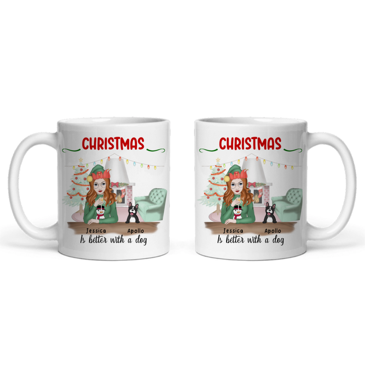 Weihnachten ist schöner mit Hunden Keramiktasse