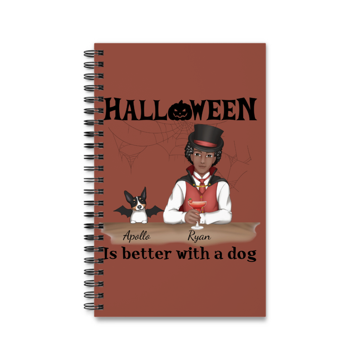 Halloween ist besser mit Hunden Spiralnotizbuch