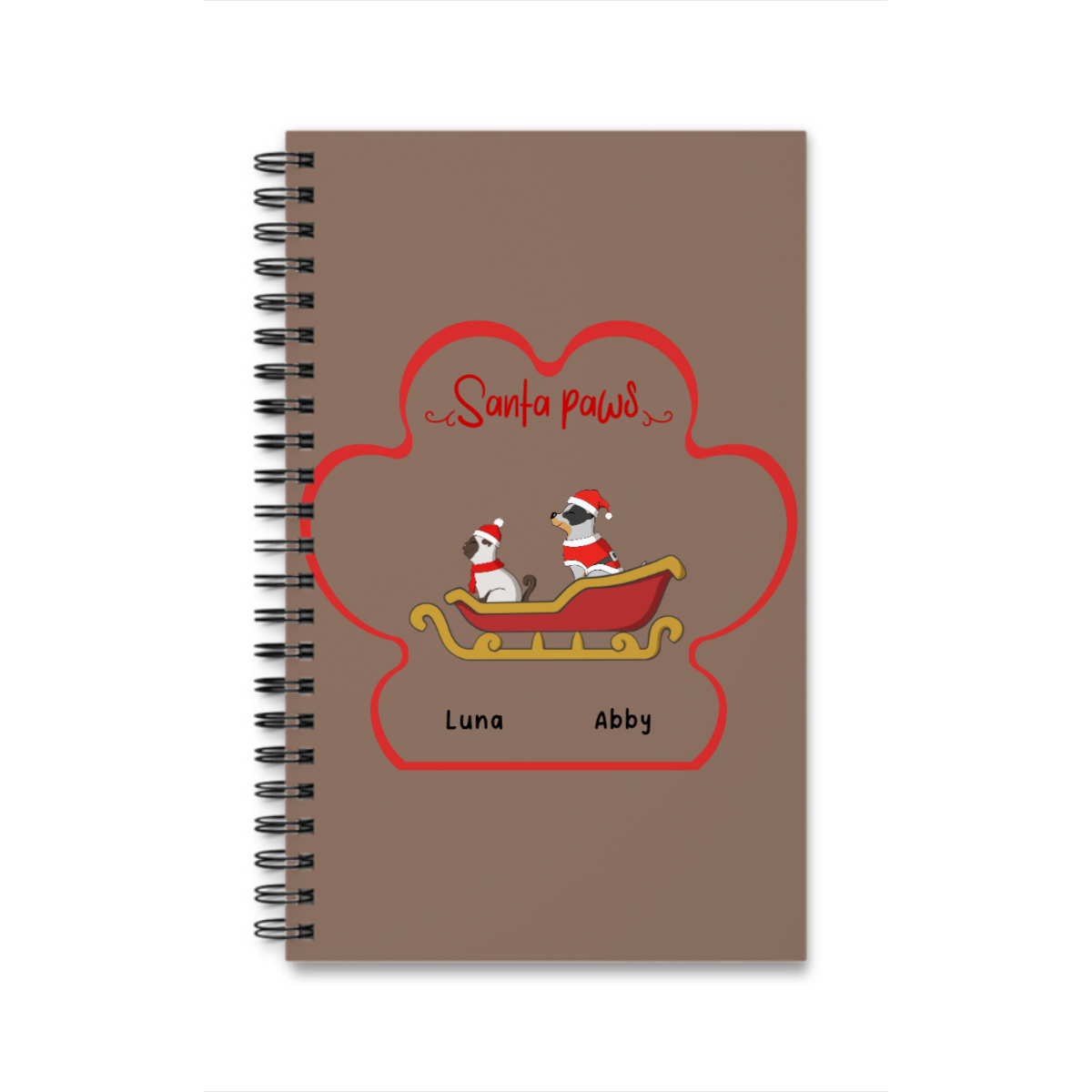 Weihnachtspfoten Spiralnotizbuch