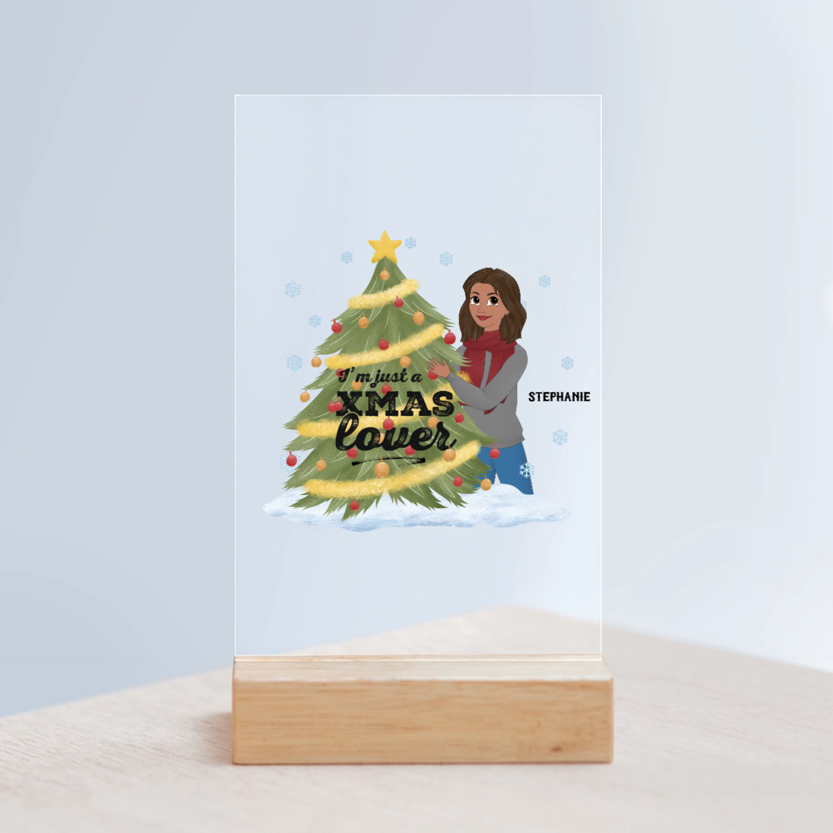 Christmas lover Weihnacht Acrylschild mit Holzständer