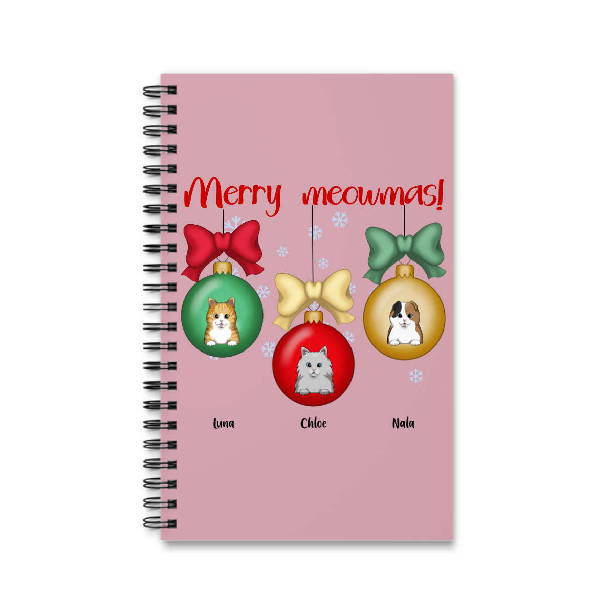 Frohe Meownachten Weihnacht Spiralnotizbuch