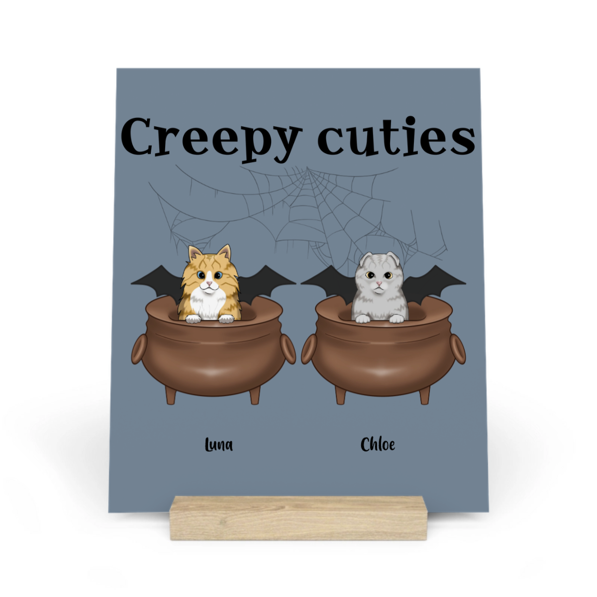 Gruselig Süße Katzen Halloween Galerietafel mit Ständer