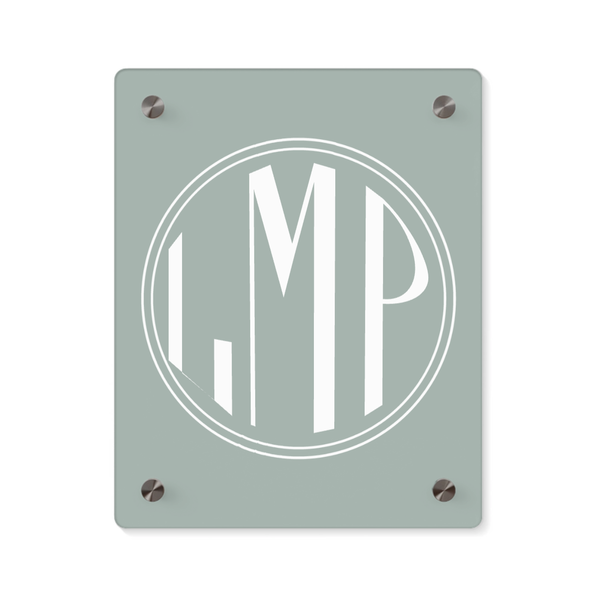 Kreisförmiges Monogramm Acryl Wandkunst Panel