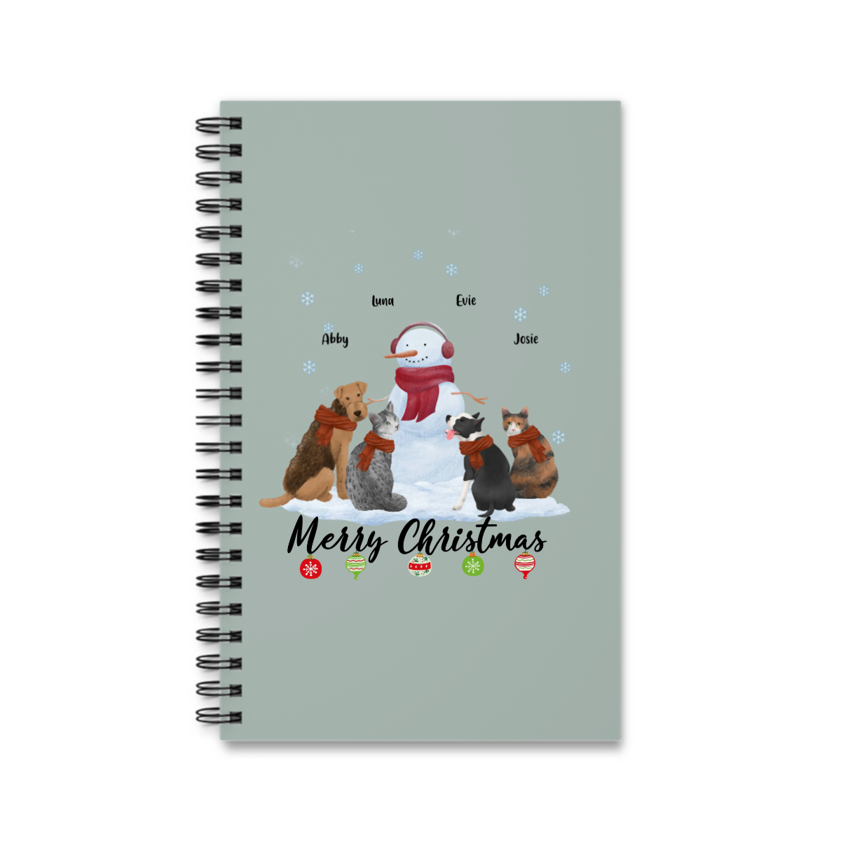 Frohe Haustier Weihnachten Spiralnotizbuch