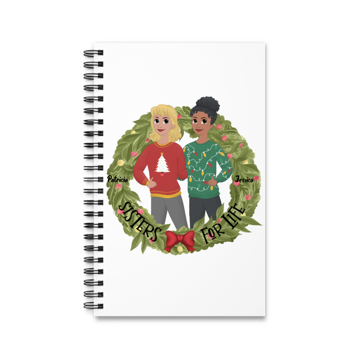 Schwestern fürs Leben Weihnacht Spiralnotizbuch