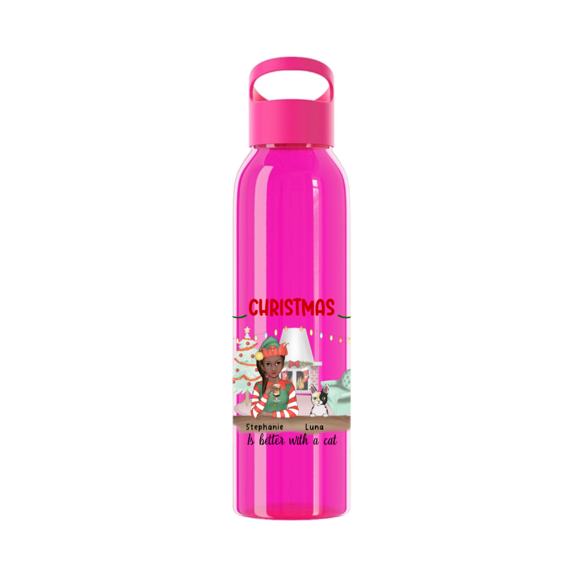 Weihnachten ist schöner mit Katzen Wasserflasche 650 ml