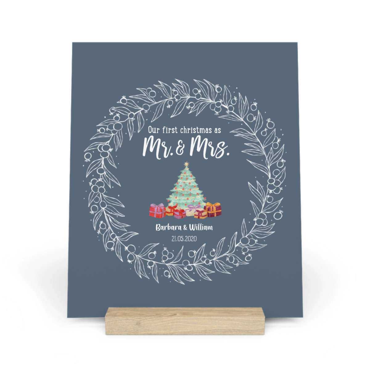 Unser erstes Weihnachten als Partner Galerietafel mit Ständer