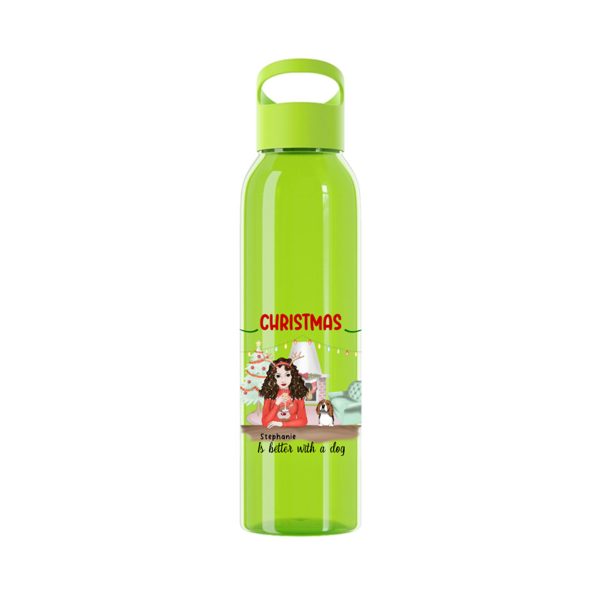 Weihnachten ist schöner mit Hunden Wasserflasche 650 ml