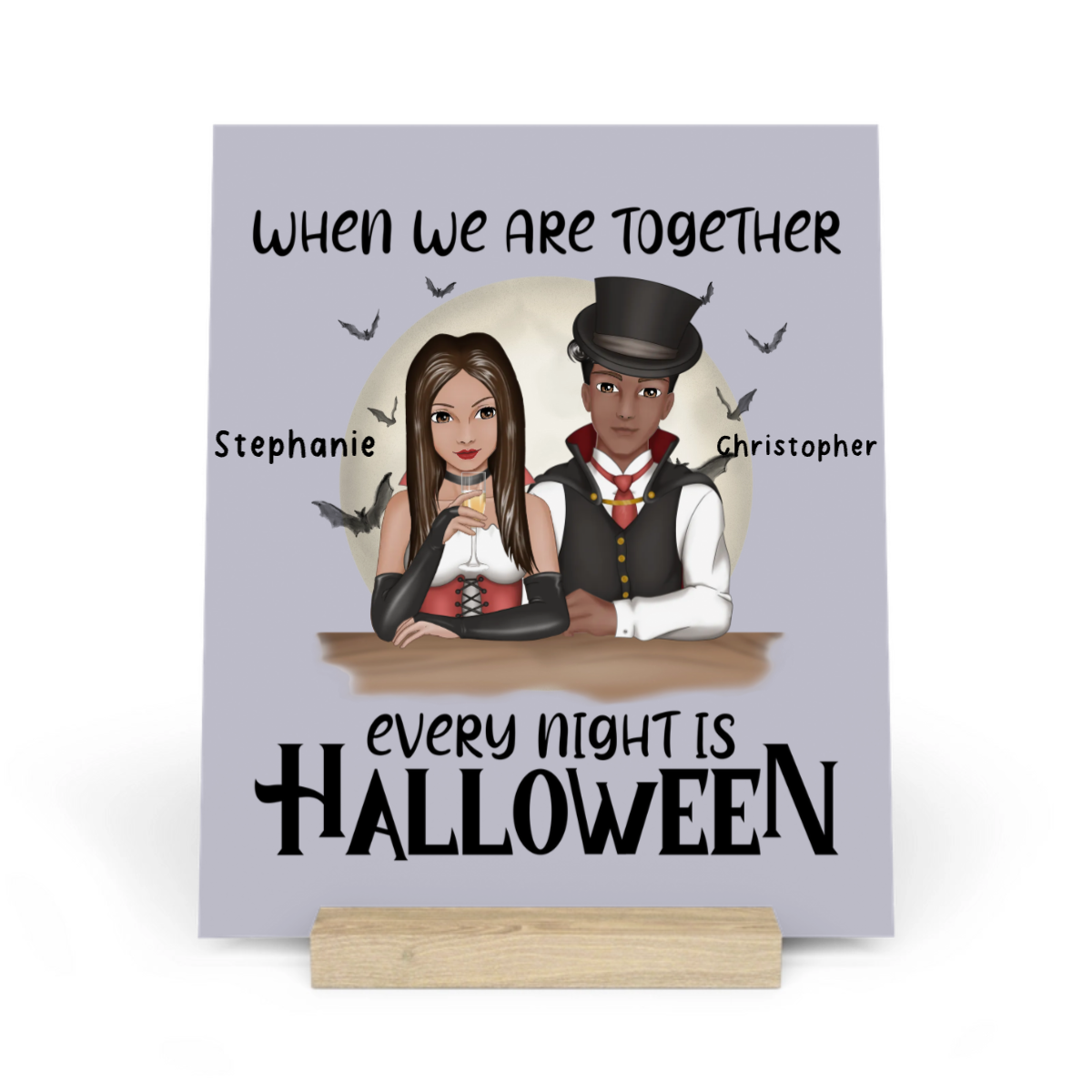 Jede Nacht ist Halloween Galerietafel mit Ständer