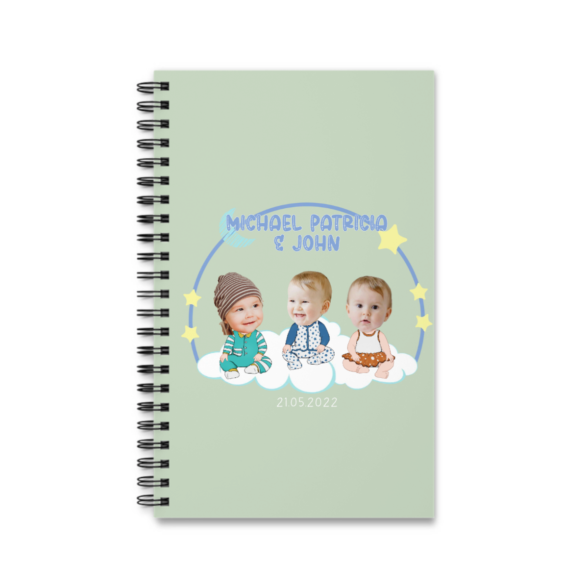 Baby Gesichtsausschnitt Spiralnotizbuch