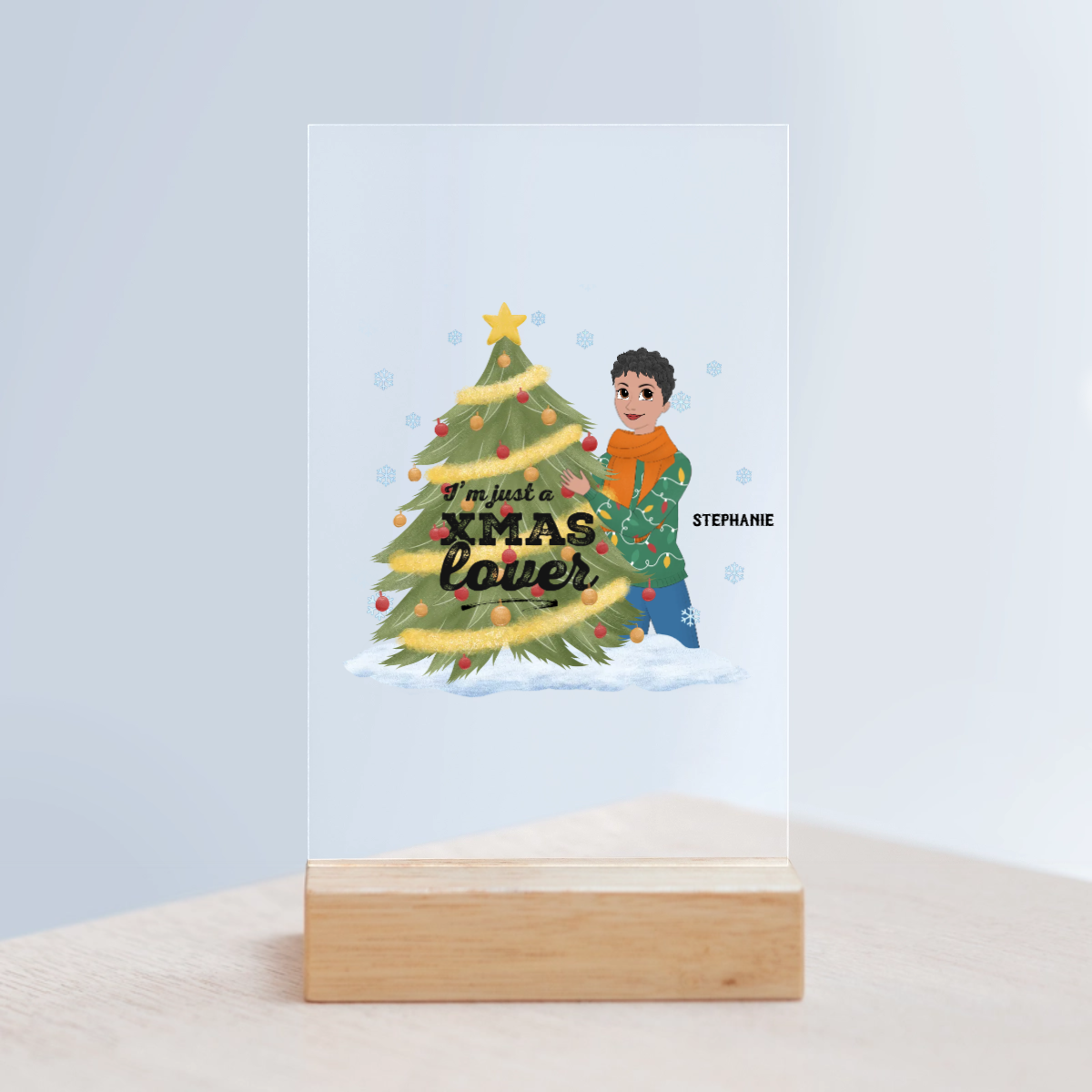 Christmas lover Weihnacht Acrylschild mit Holzständer