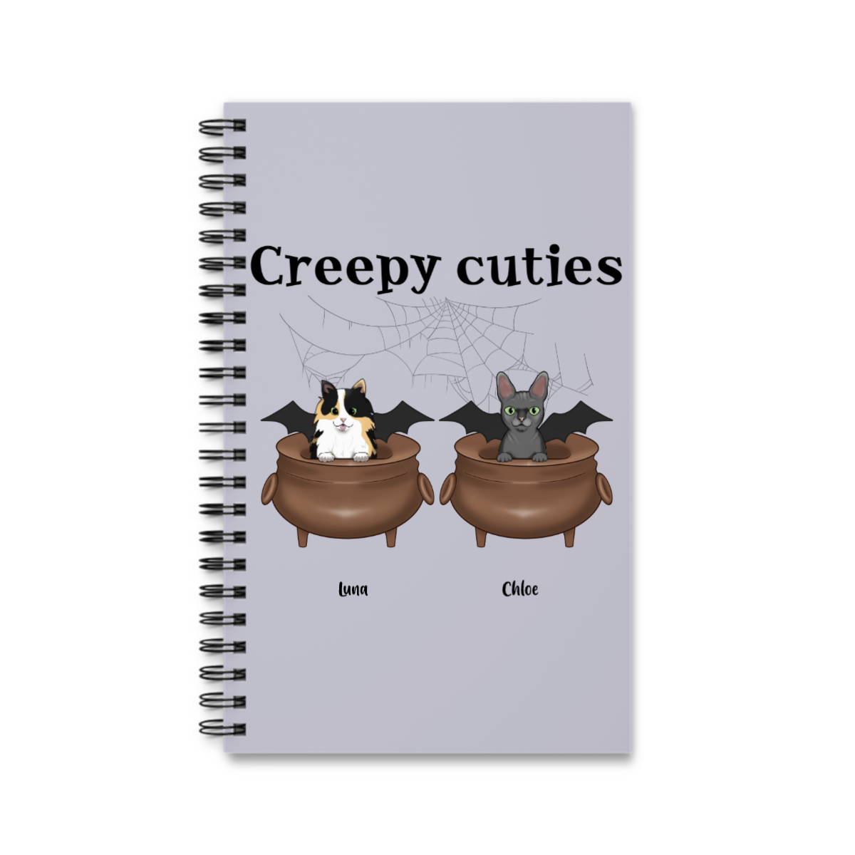Gruselig Süße Katzen Halloween Spiralnotizbuch