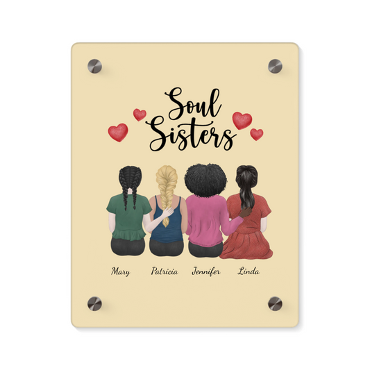 Soul Sisters Acryl Wandkunst Panel
