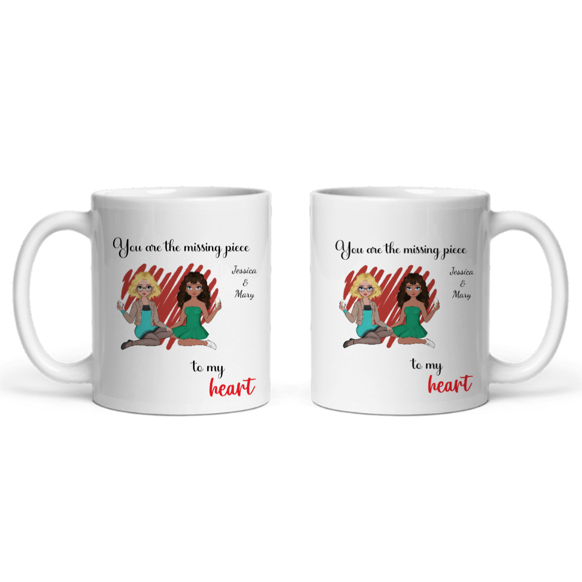 Du bist das fehlende Stück meines Herzens Keramiktasse