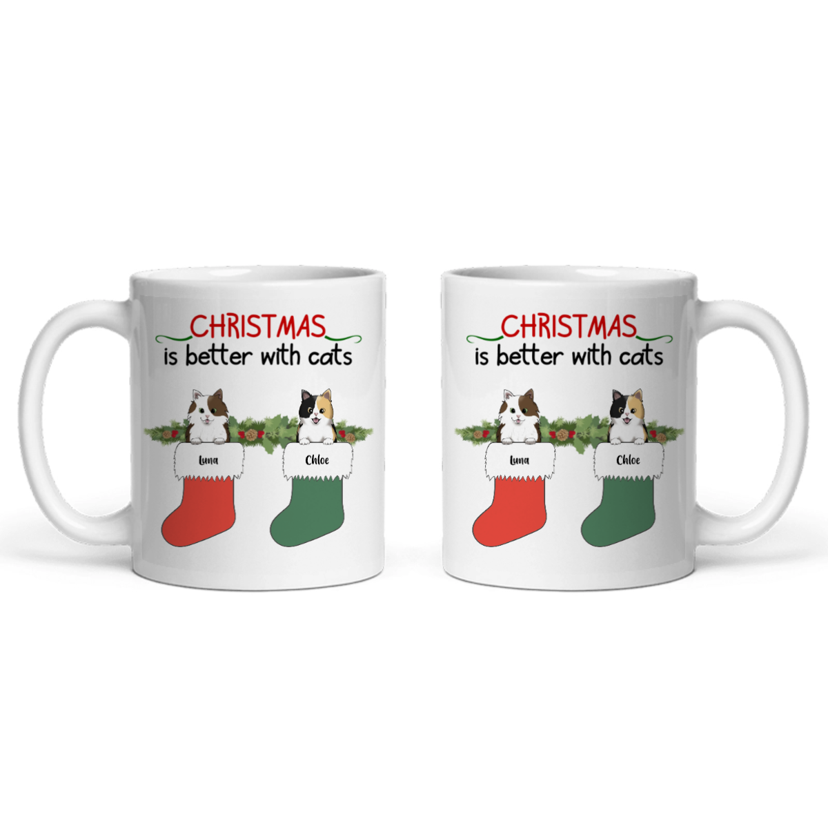 Weihnachten ist schöner mit Katzen Keramiktasse