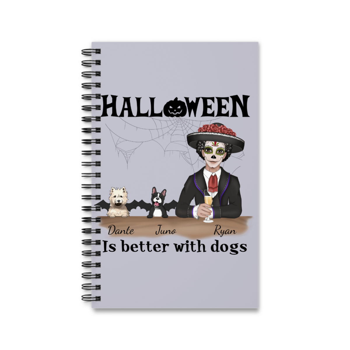 Halloween ist besser mit Hunden Spiralnotizbuch