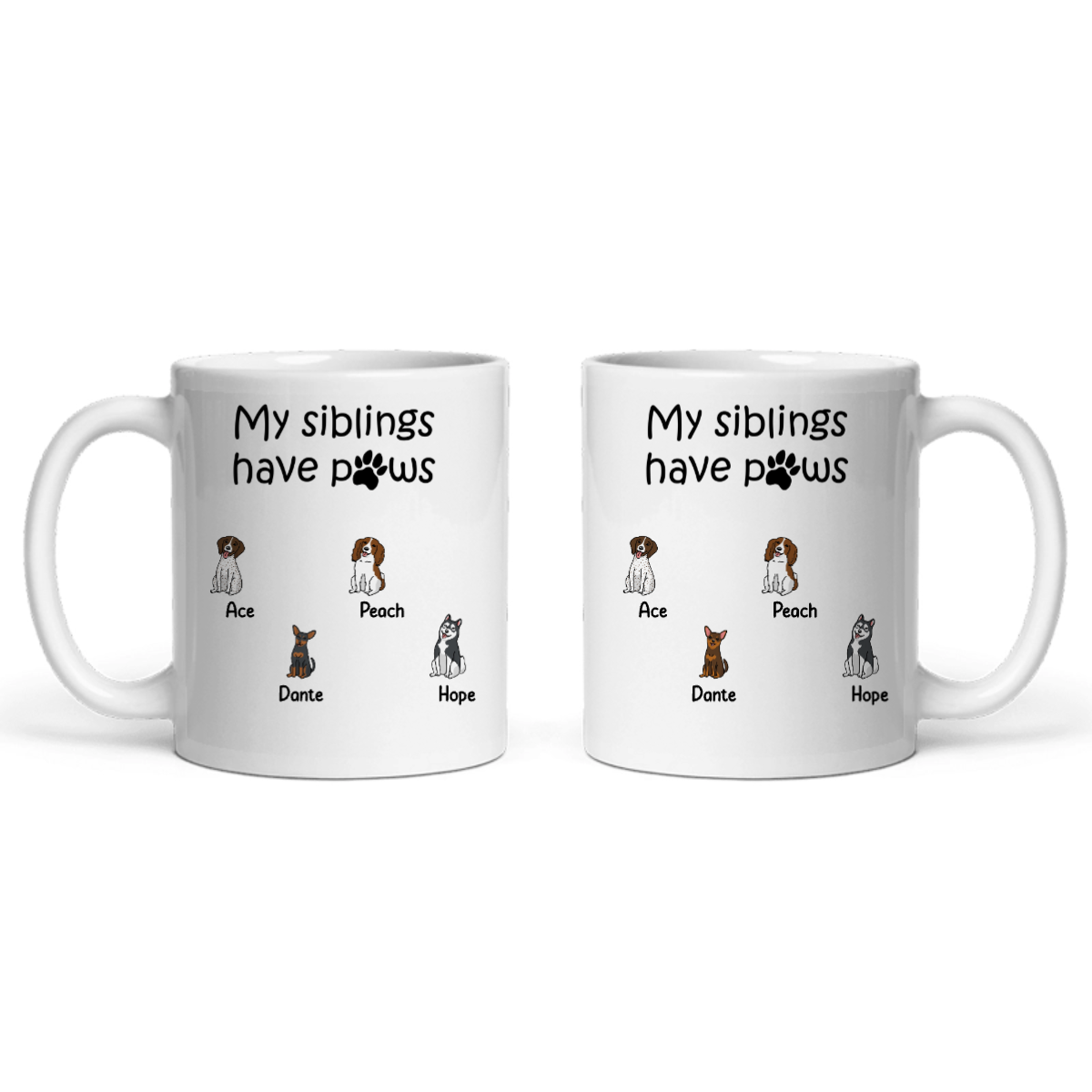 Meine Geschwister haben Pfoten Keramiktasse