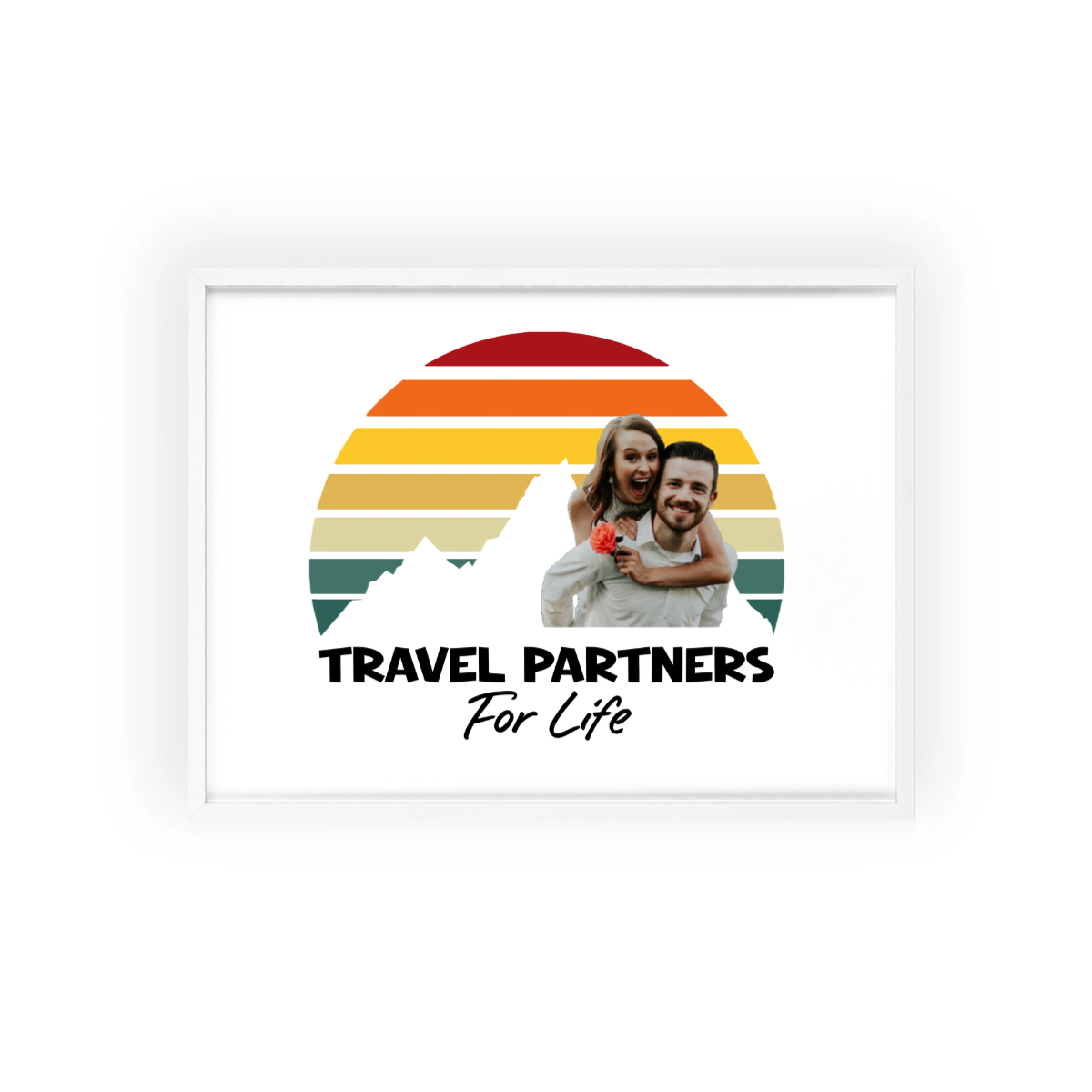 Reisepartner fürs Leben Bild Upload Poster mit Holzrahmen