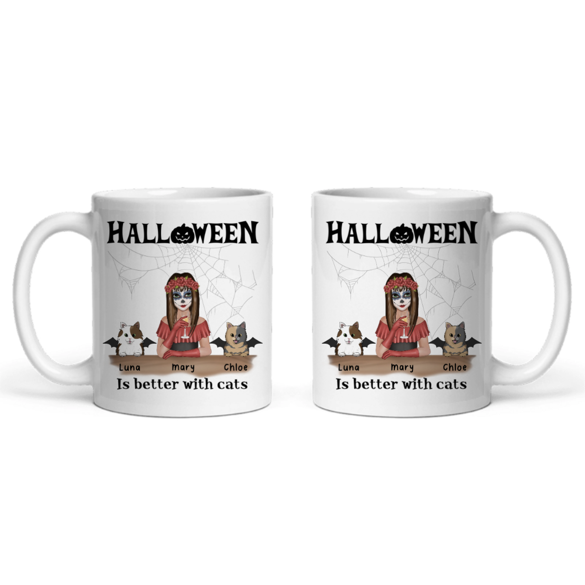 Halloween ist besser mit Katzen Keramiktasse