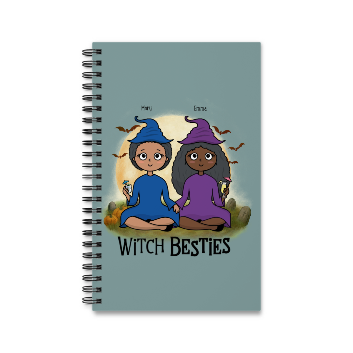 Hexenbesties Halloween Spiralnotizbuch