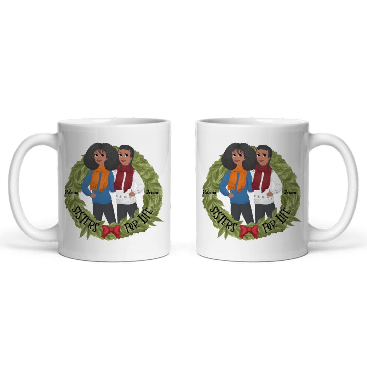 Schwestern fürs Leben Weihnacht Keramiktasse