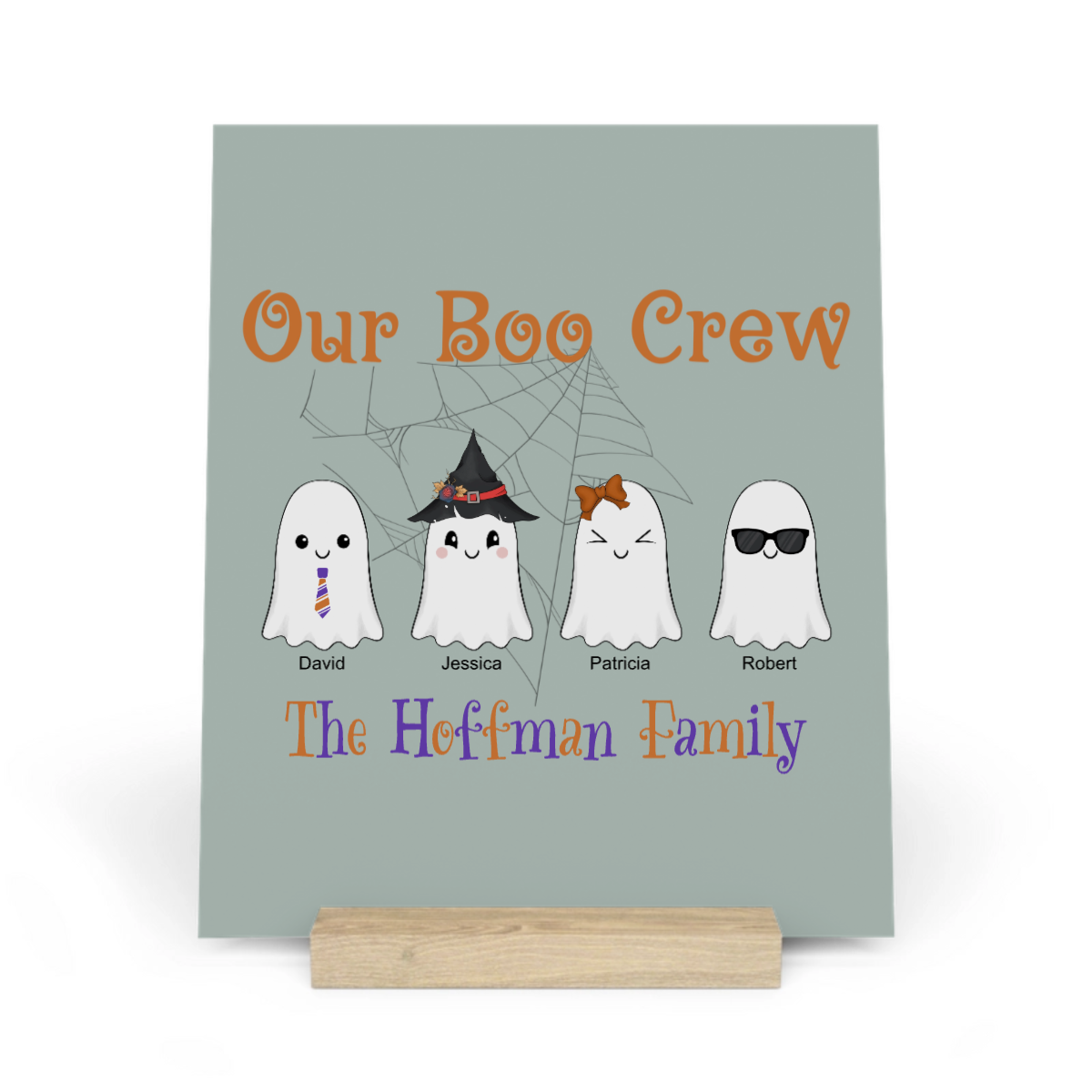 Unsere Boo Crew Halloween Galerietafel mit Ständer