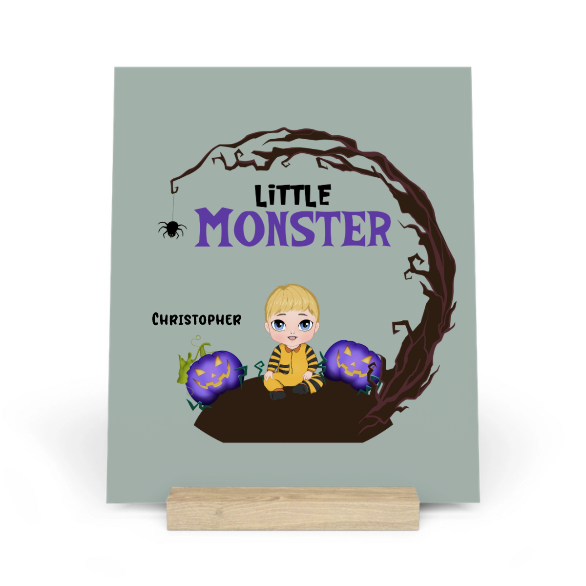 Kleines Monster Halloween Galerietafel mit Ständer