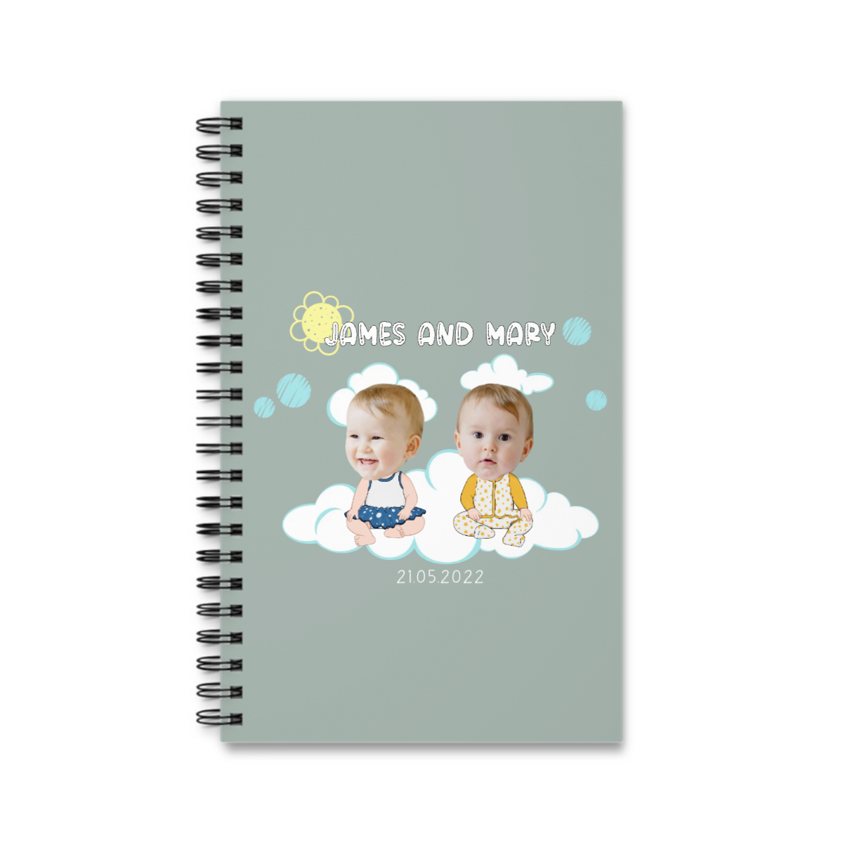 Baby Gesichtsausschnitt Spiralnotizbuch
