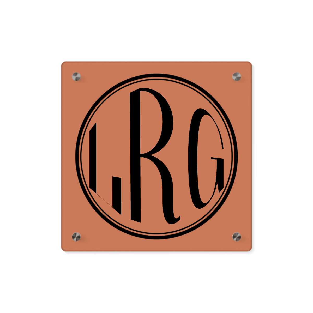 Kreisförmiges Monogramm Acryl Wandkunst Panel