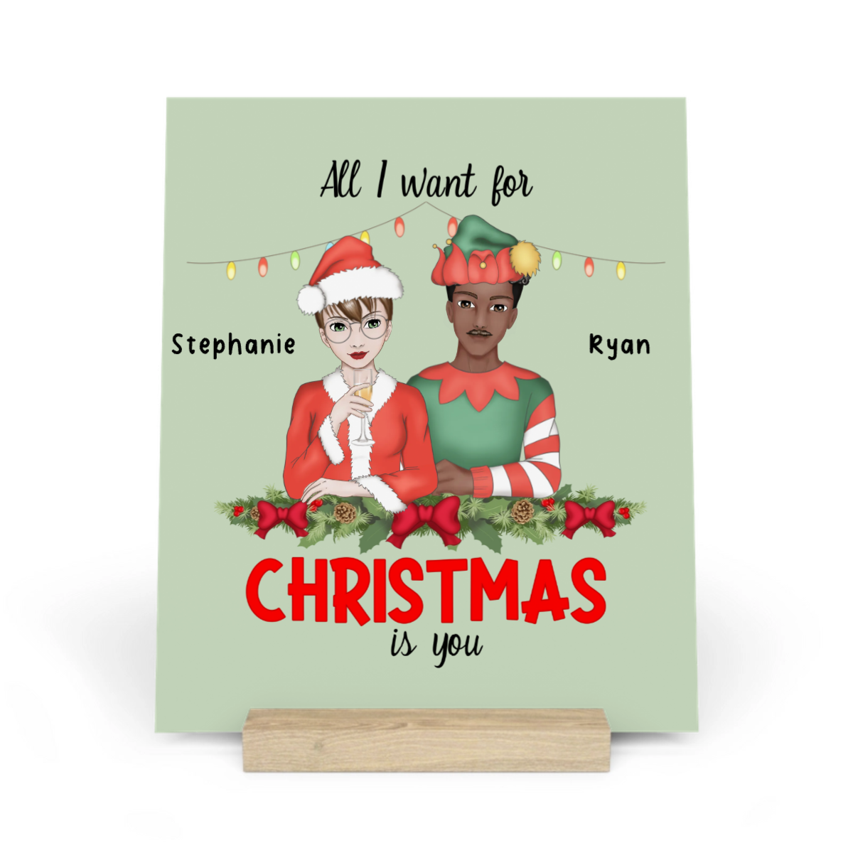 Alles was ich mir zu Weihnachten wünsche bist du Galerietafel mit Ständer