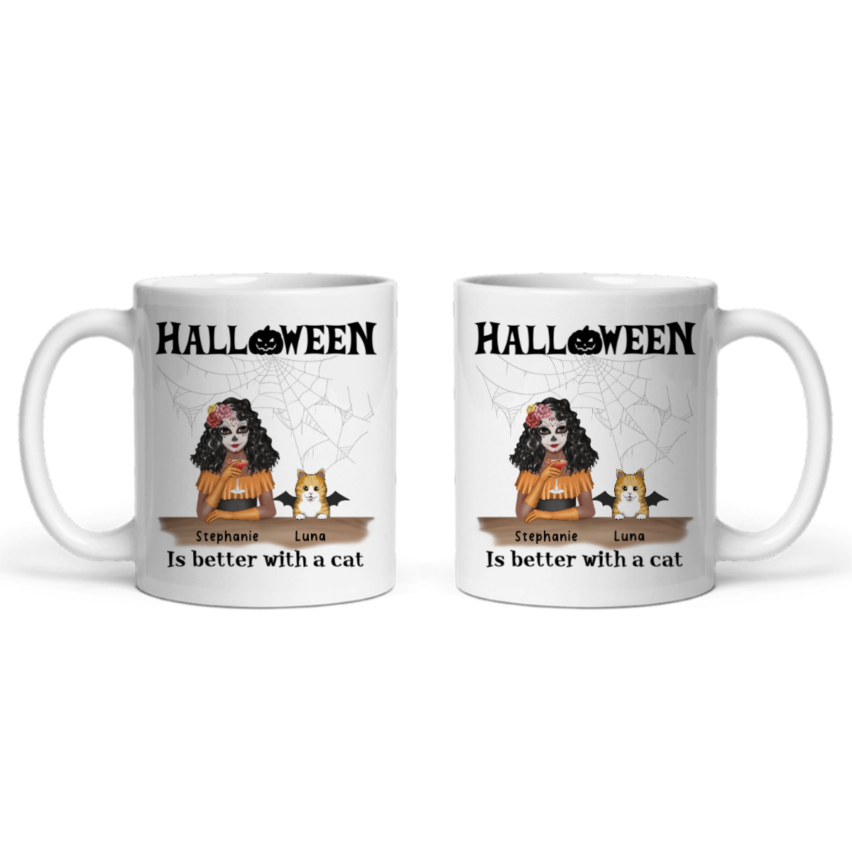 Halloween ist besser mit Katzen Keramiktasse
