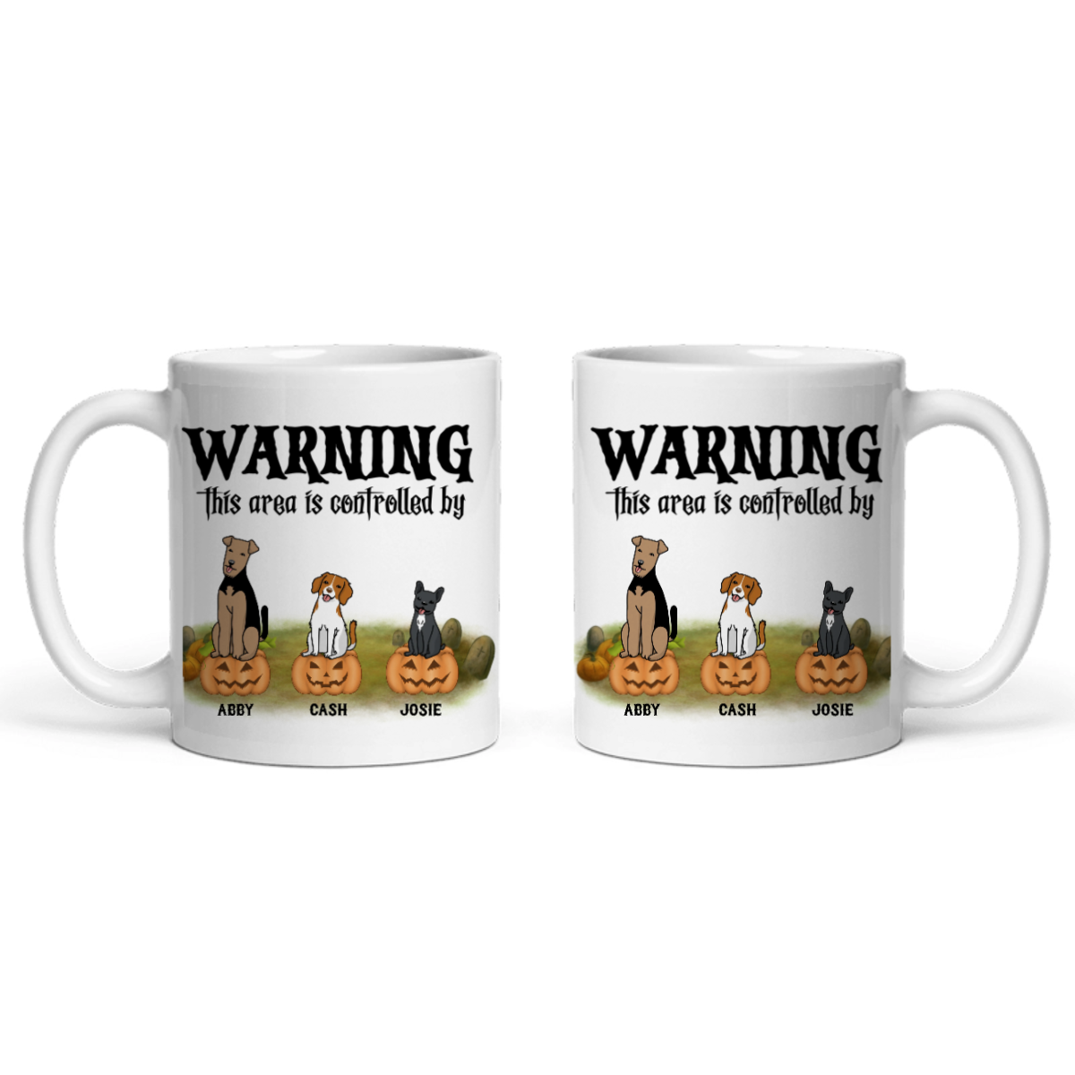 Achtung Bereich kontrolliert Halloween Keramiktasse