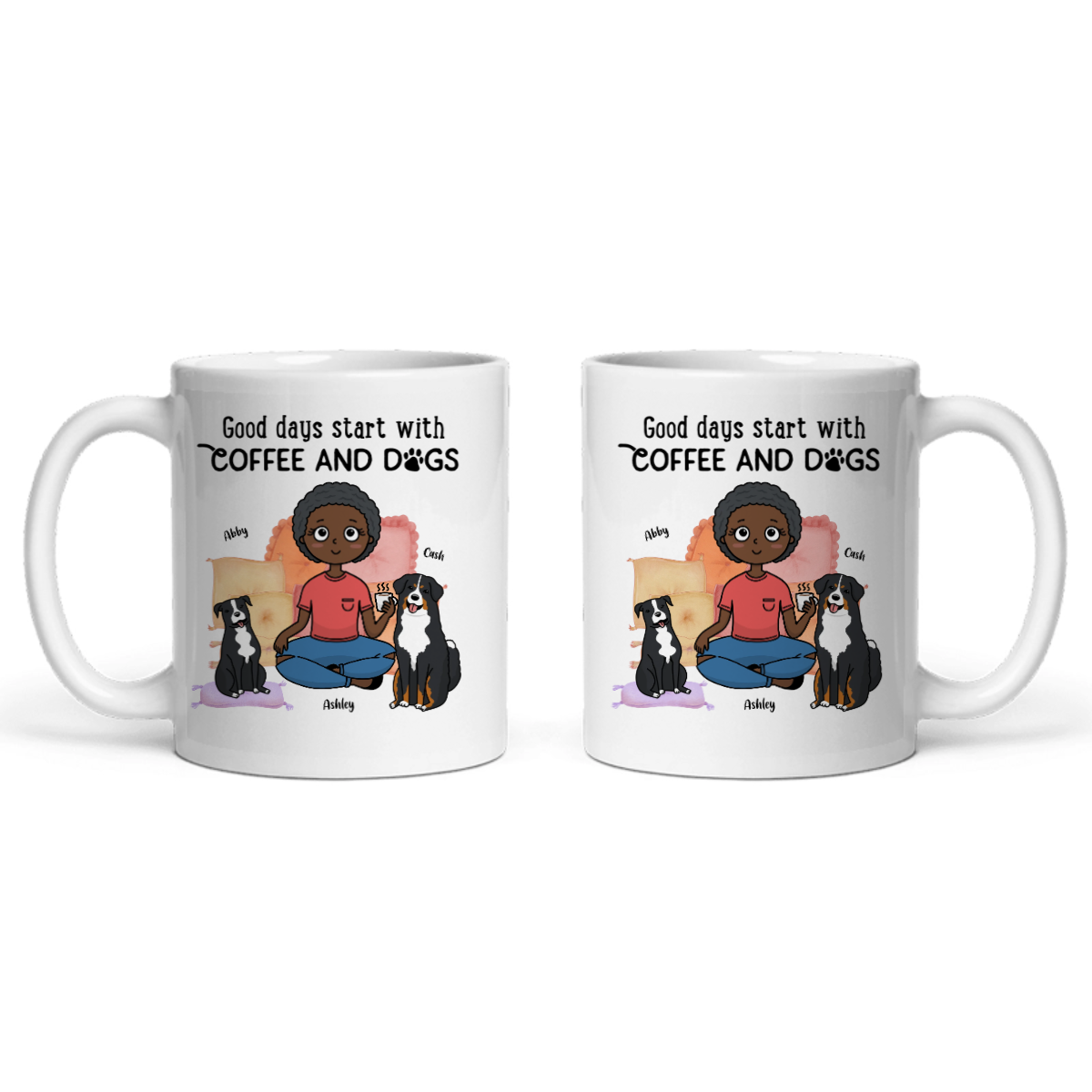 Gute Tage beginnen mit Kaffee und Hunden Keramiktasse