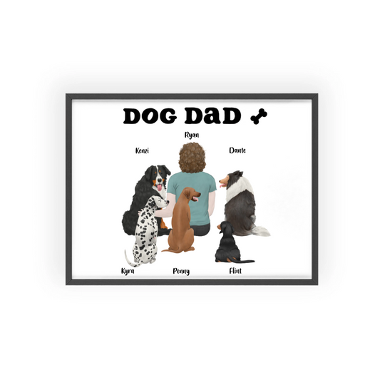 Hundepapa Poster mit Holzrahmen