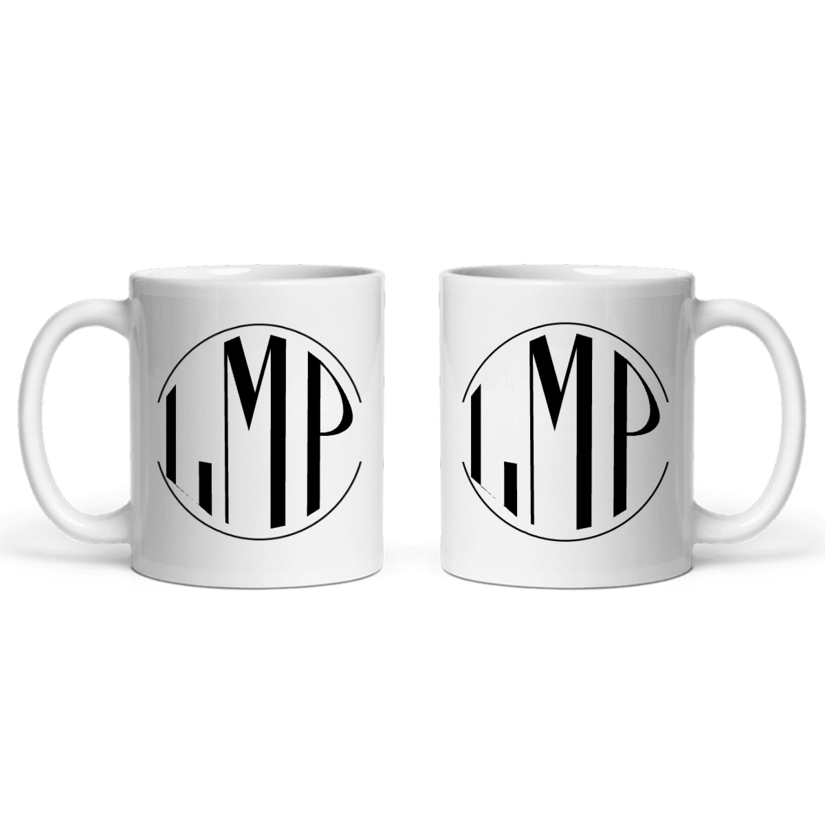 Kreisförmige Monogramm Keramiktasse