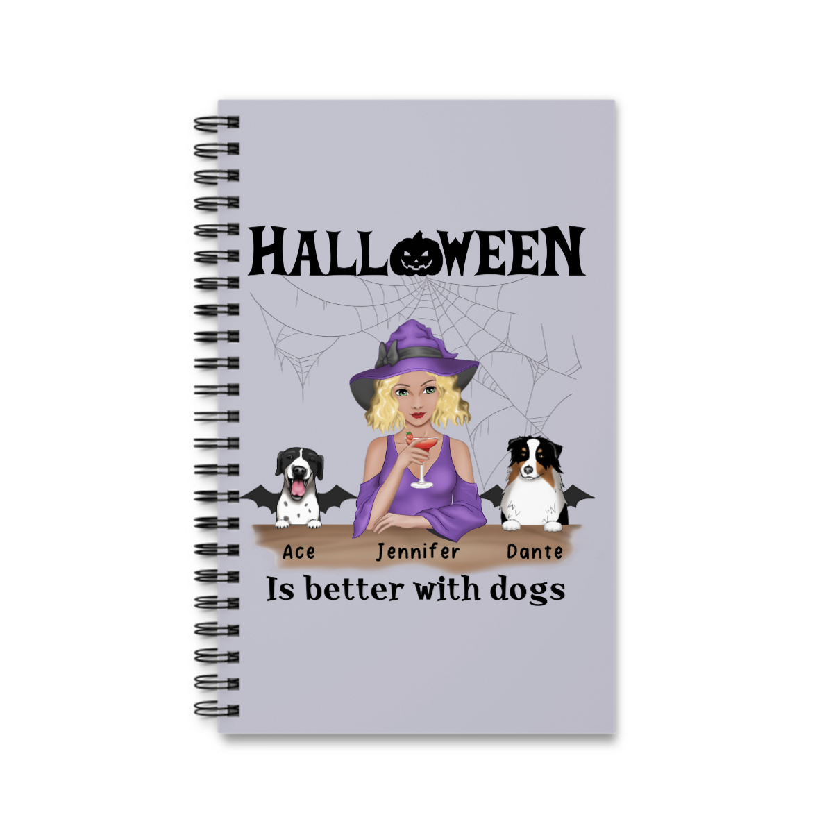 Halloween ist besser mit Hunden Spiralnotizbuch