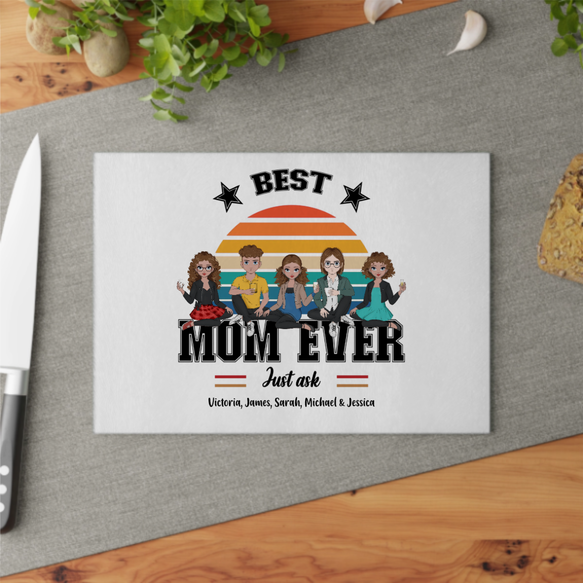 Beste Mama aller Zeiten Glasschneidebrett