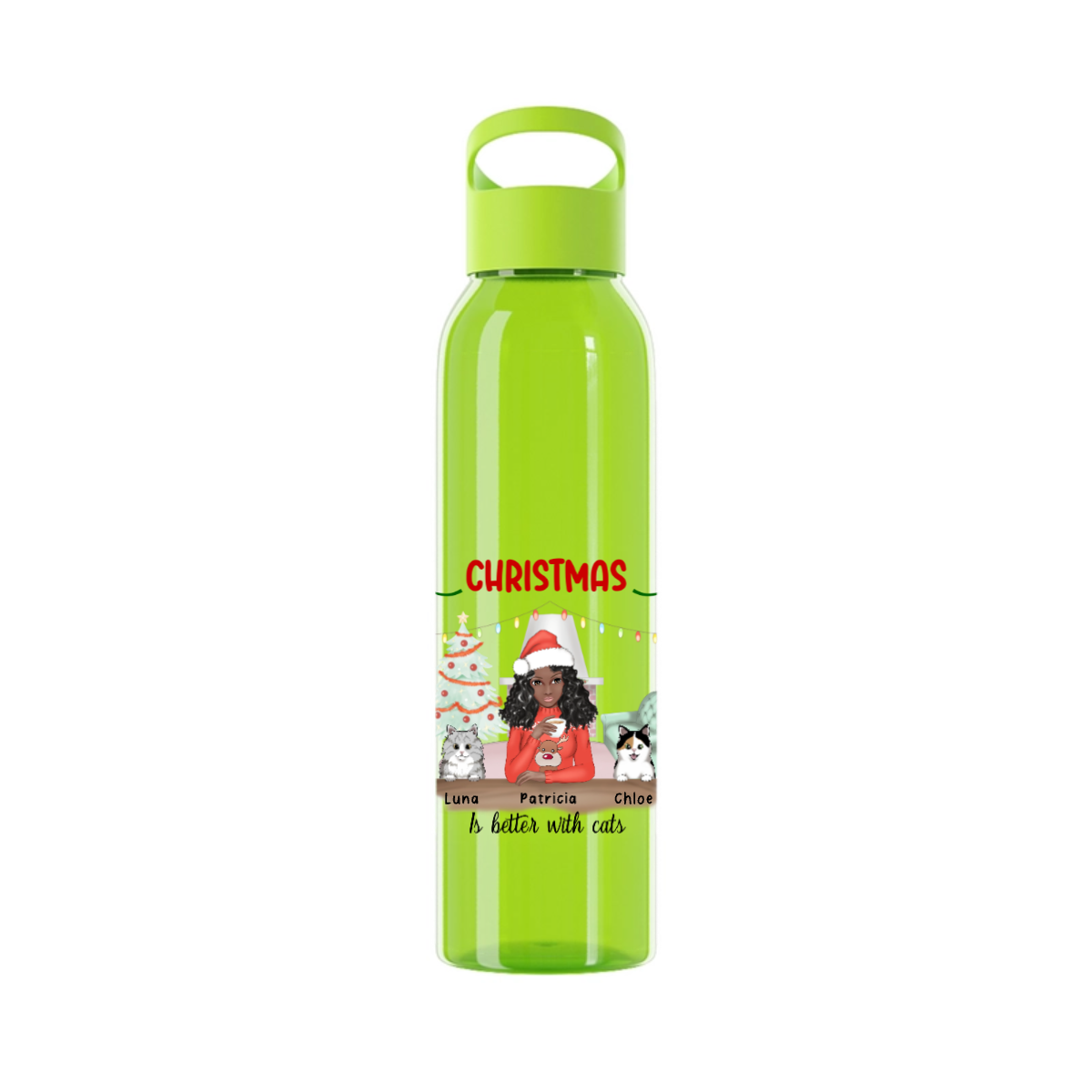 Weihnachten ist schöner mit Katzen Wasserflasche 650 ml
