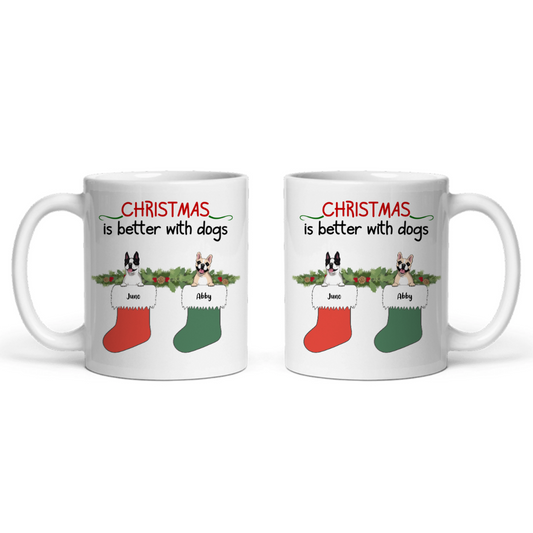Weihnachten ist schöner mit Hunden Keramiktasse