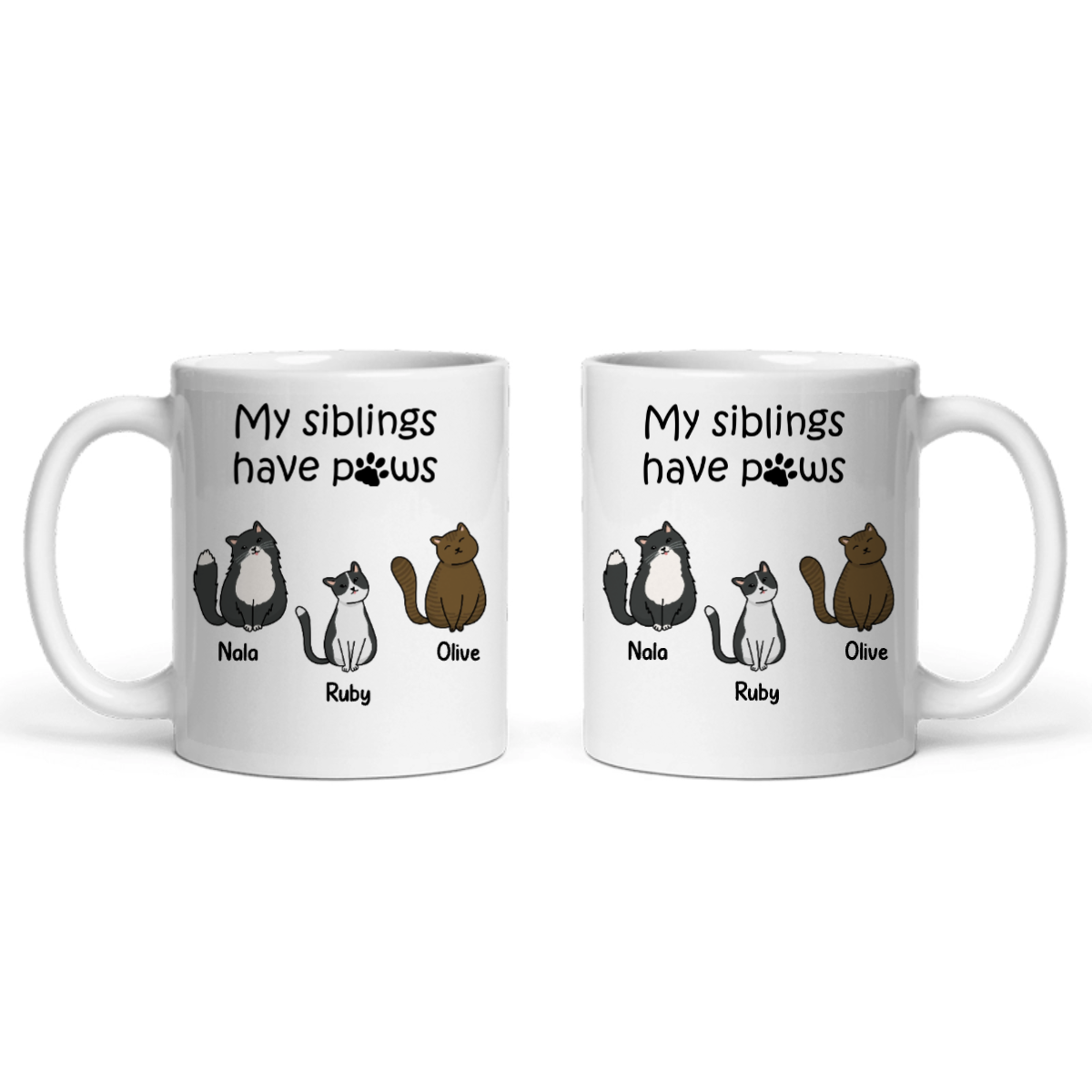Meine Geschwister haben Pfoten Keramiktasse