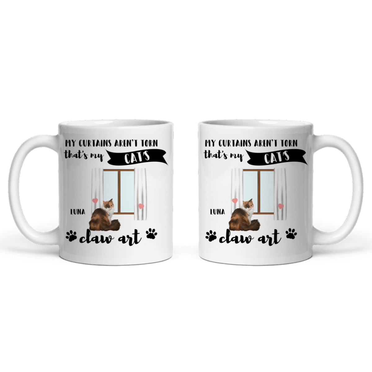 Meine Vorhänge sind nicht zerrissen das ist die Krallenkunst meiner Katze Keramiktasse